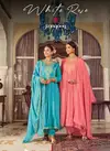 Whiterose By Rangoon Chinon Kurti Bottom With Dupatta Wholesale In India
